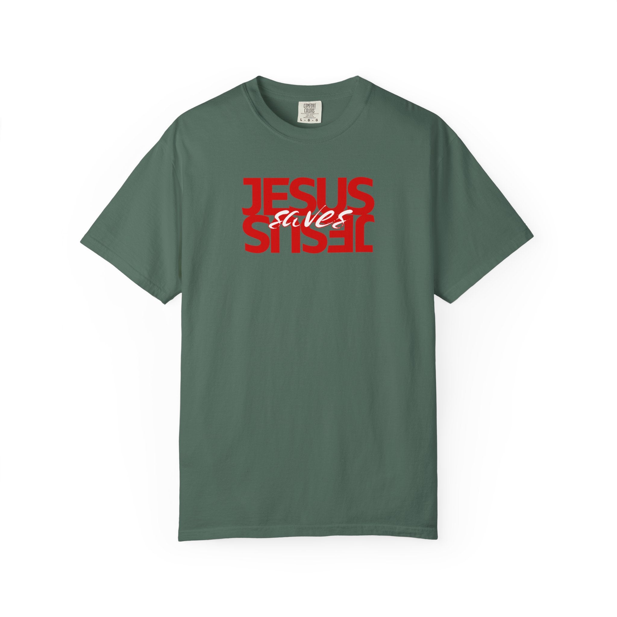 Jesus Saved Reversed Graphic T-Shirt — Faith Statement Tee