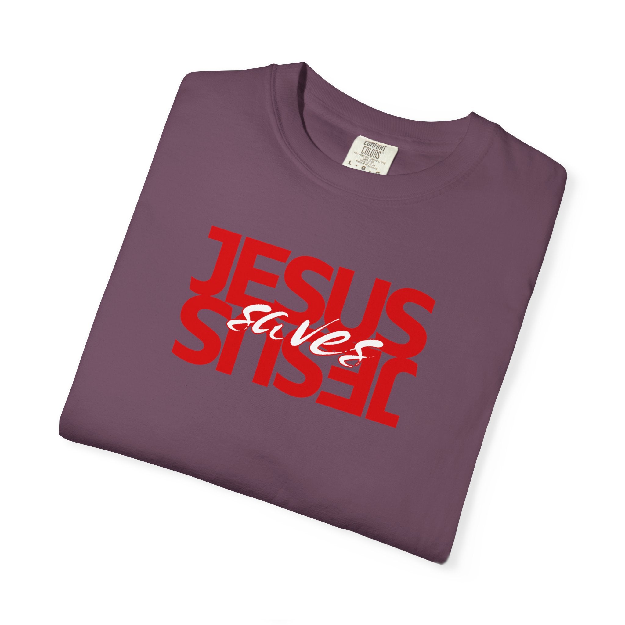 Jesus Saved Reversed Graphic T-Shirt — Faith Statement Tee