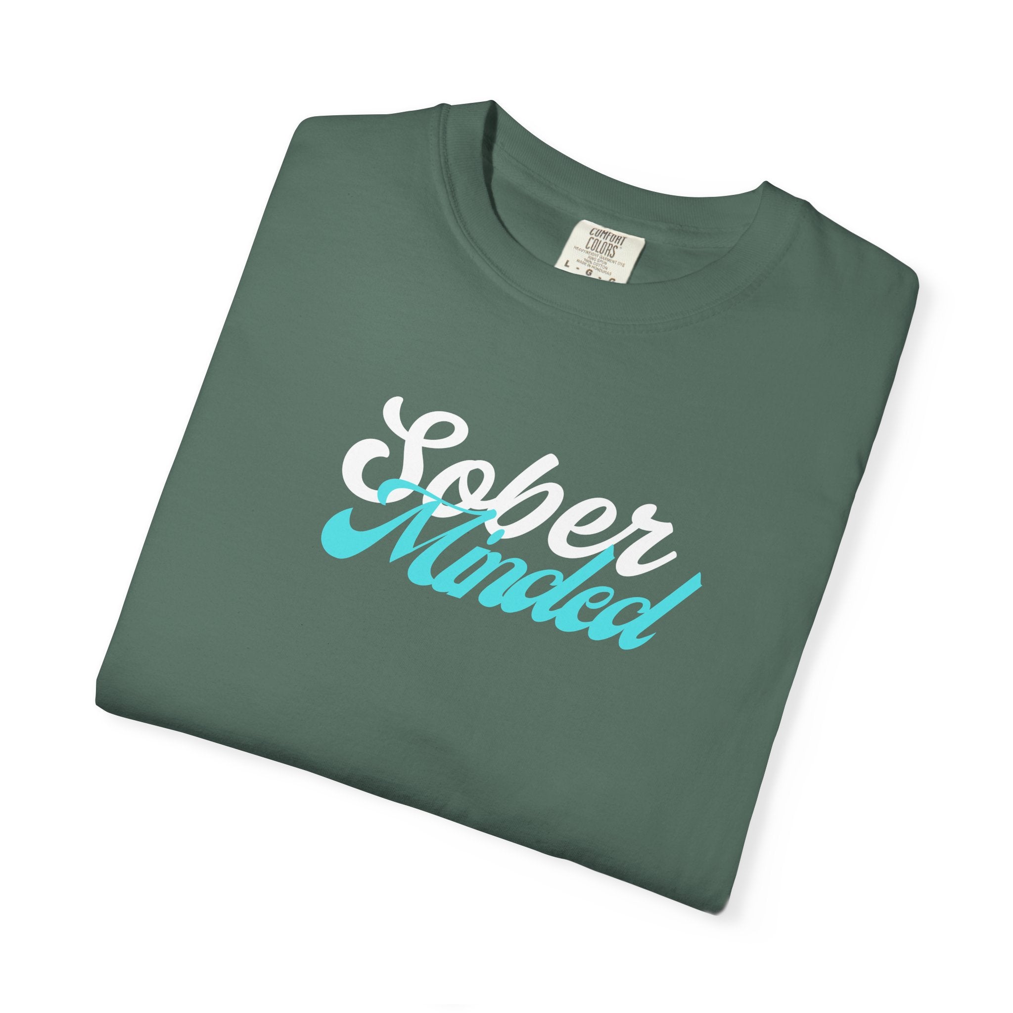 Sober Minded Script T-Shirt — Minimal Aqua Script Graphic Tee