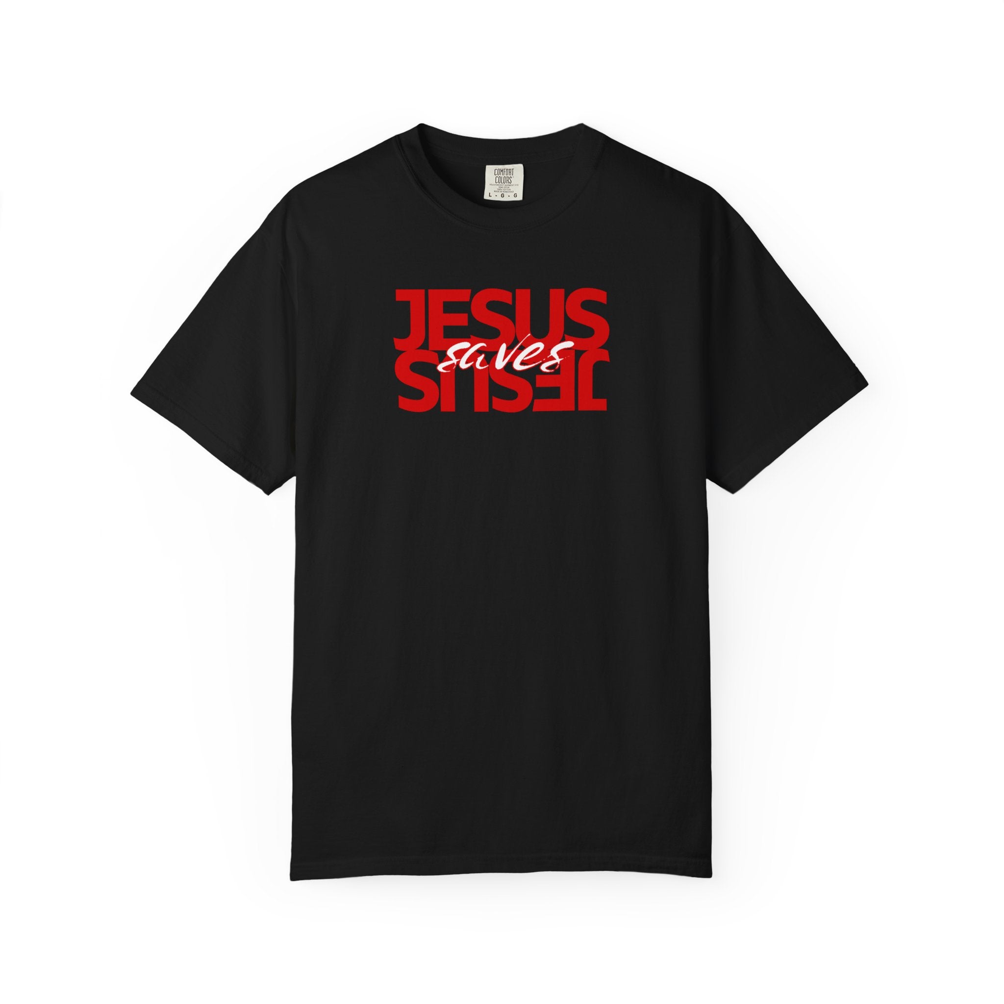 Jesus Saved Reversed Graphic T-Shirt — Faith Statement Tee