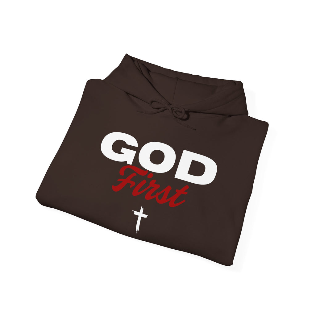 God First Hoodie — Christian Faith Cross Pullover