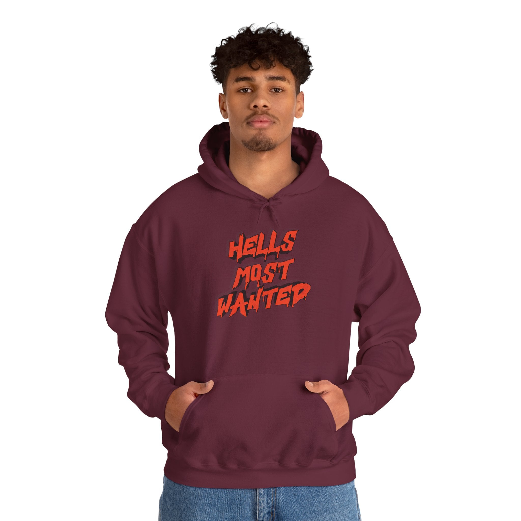 Hoodie — "Hell's Most Wanted" Retro Red Graphic Pullover
