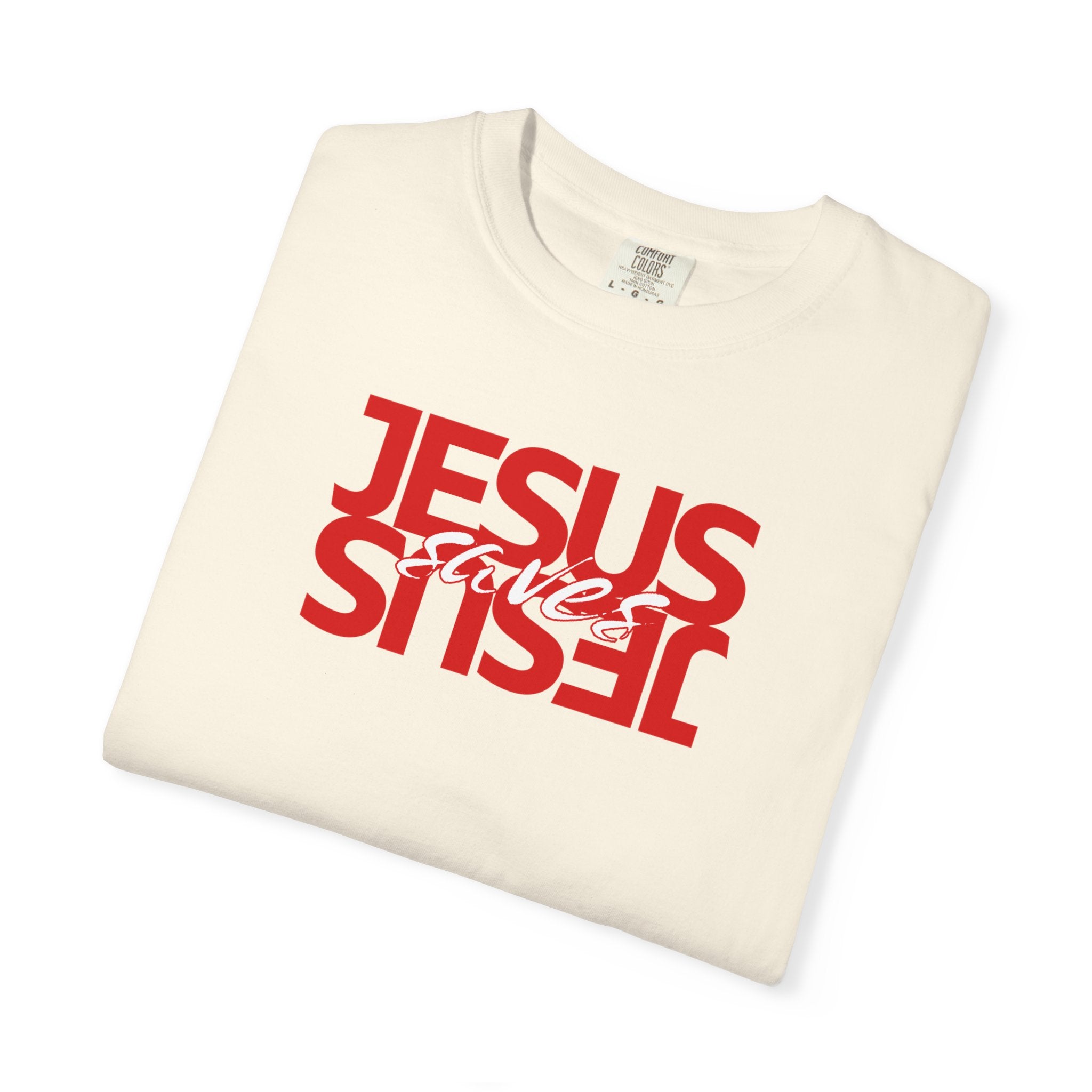 Jesus Saved Reversed Graphic T-Shirt — Faith Statement Tee