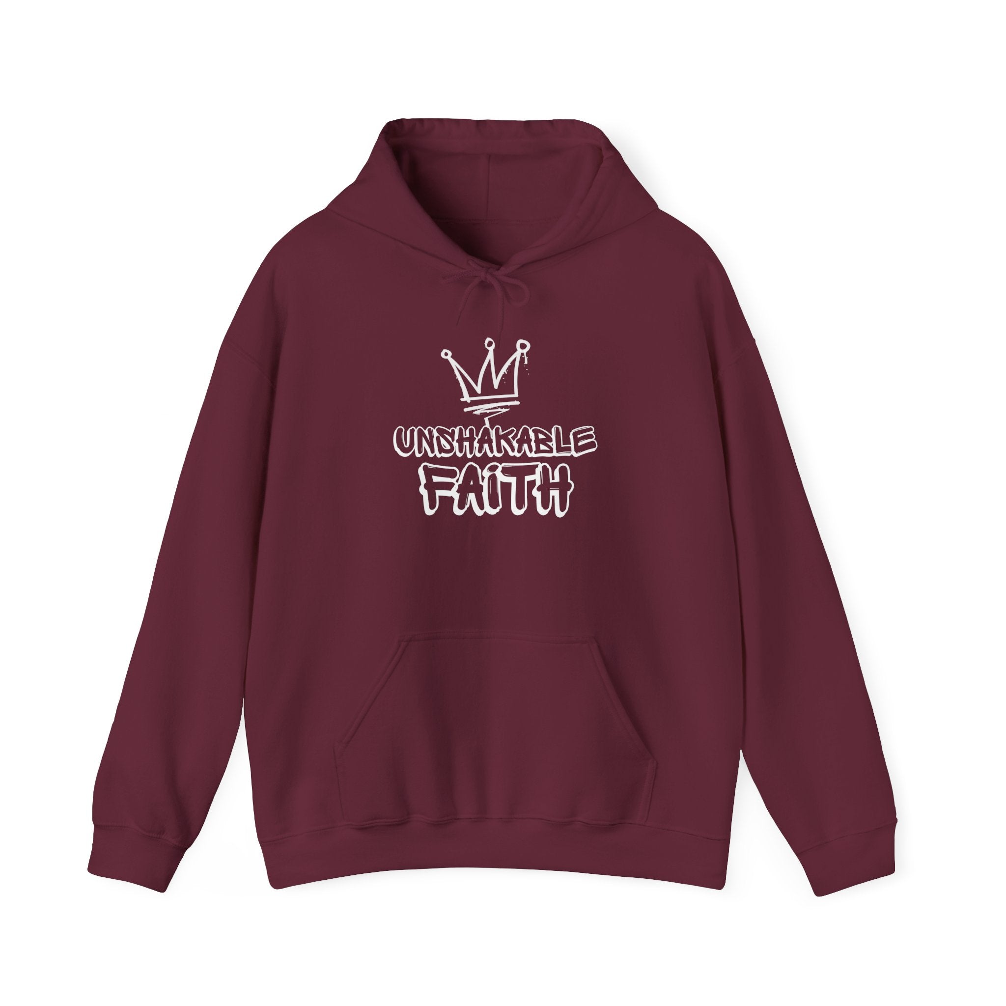 Unshakable Faith Hoodie — Crown Graphic Christian Sweatshirt