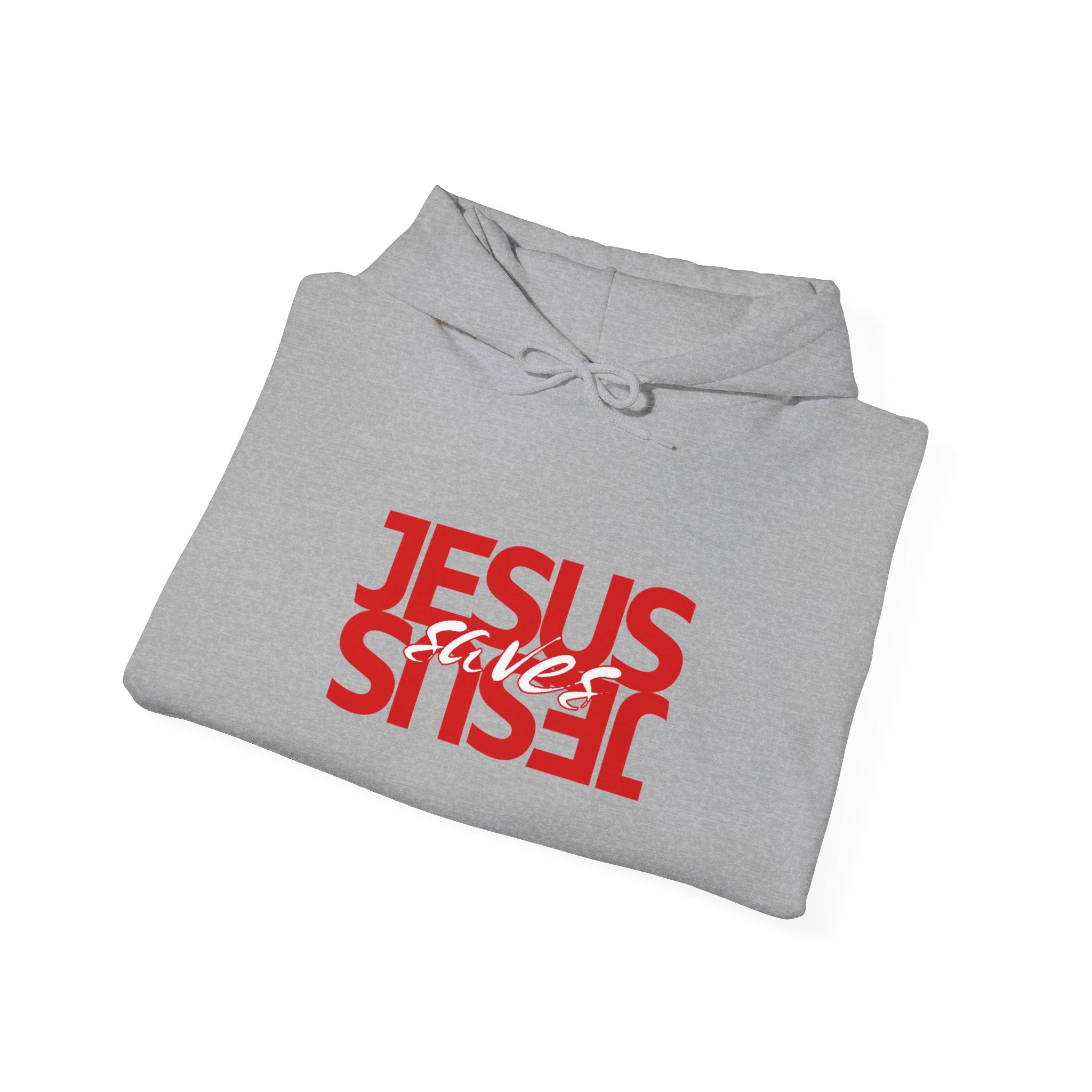 Jesus Reflection Hoodie – Red Mirrored Typography Christian Hoodie
